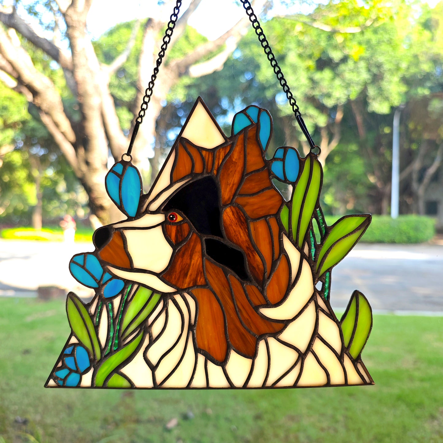 Custom Dog Portrait from Photo Suncatcher, Cat SunCatcher Memorial, Stained Glass Pet Memorial, Personalized Pet Memorial Gifts