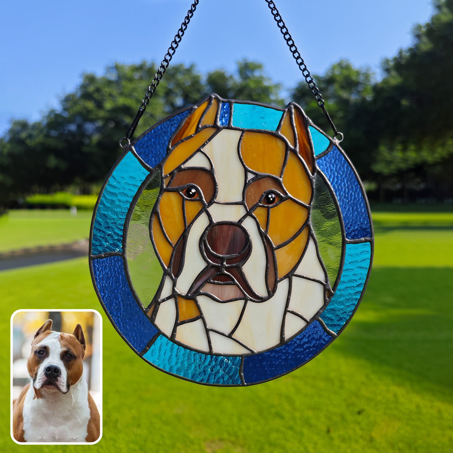 Custom Stained Glass Pet Portrait , Stained Glass Dog Cat Memorial Gift , Handmade Pet Suncatcher , Custom Pet Loss Gift , Pet Lover Decor